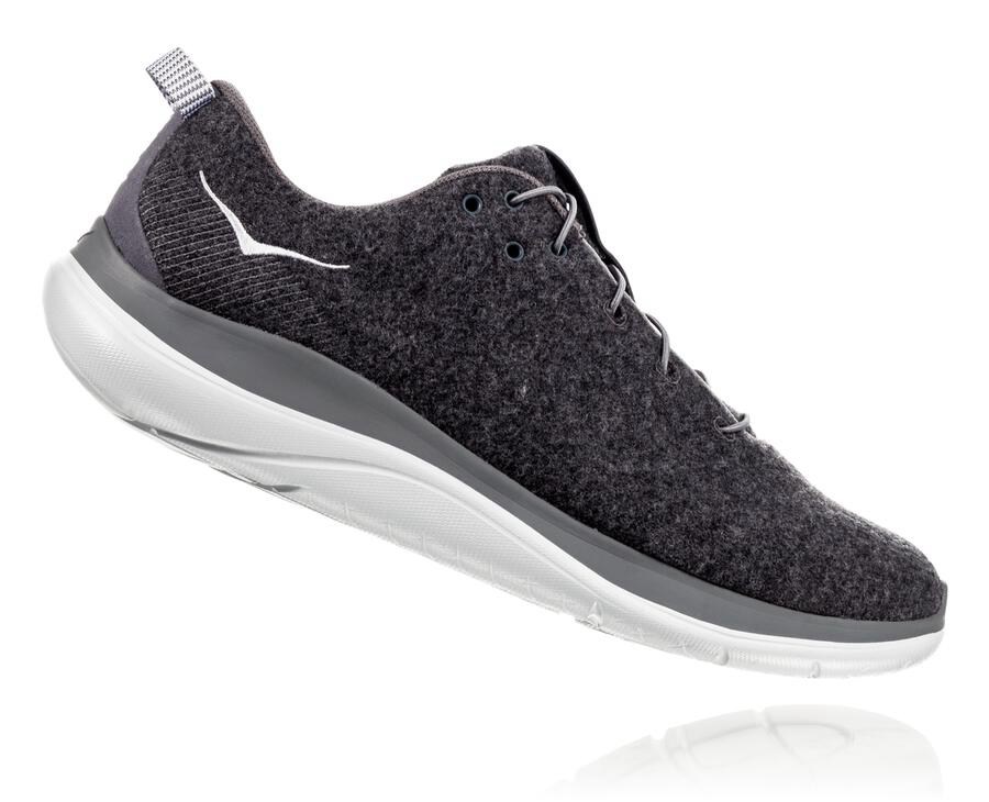 Hoka One One Hardloopschoenen Heren - Hupana Flow Wool - Grijs - IO6241809